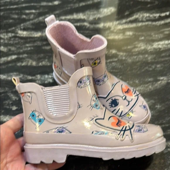 Cat & Jack Target Kids Cat Print Pink Rain Boots - Picture 4 of 12
